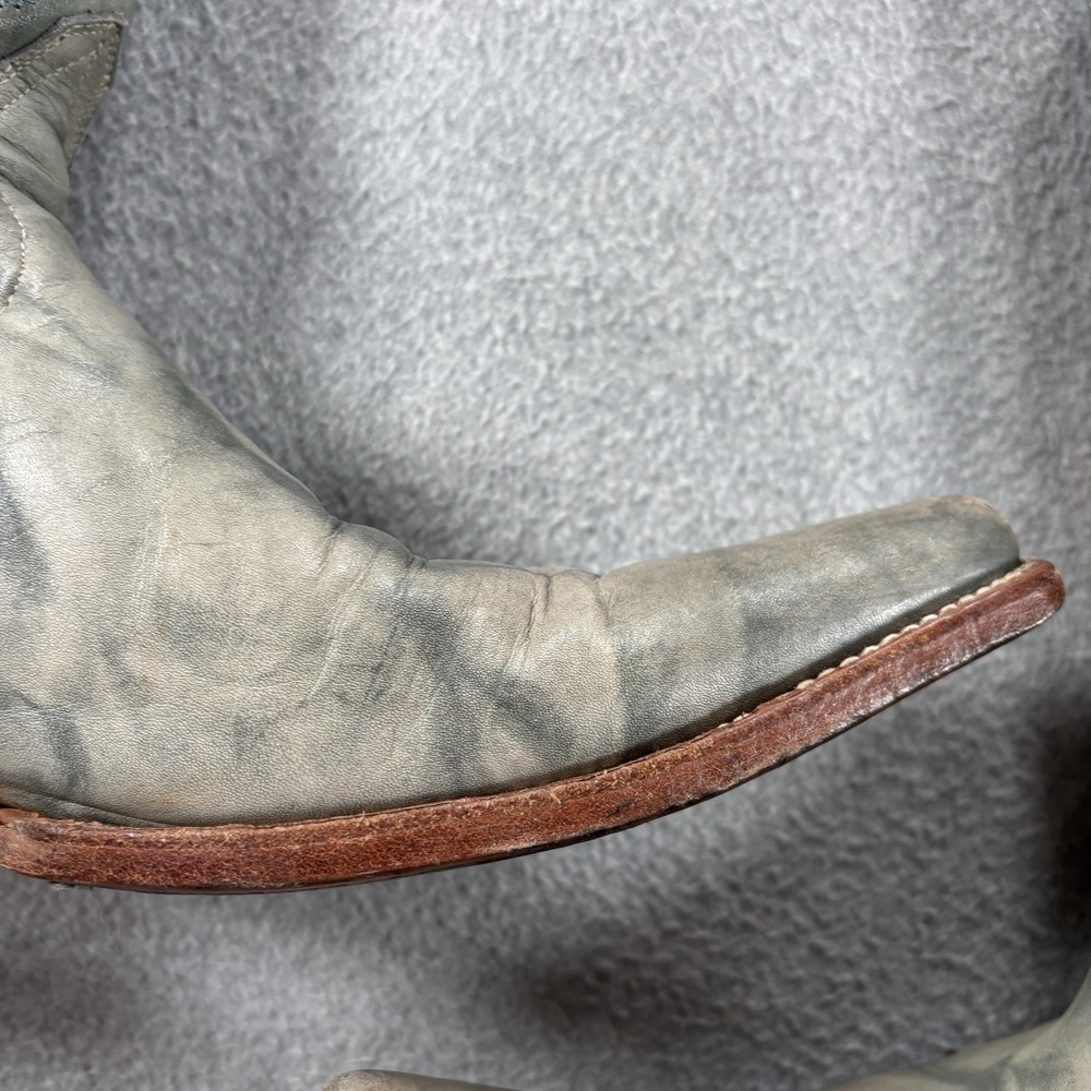 Aguila Real Western Cowboy Boots Mens Size 10 Gray Distressed Leather Square Toe - Picture 11 of 16